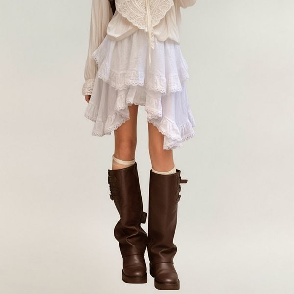 

Юбка женская с ярусами, кружевным подолом и асимметричными слоями Anna-Kaci