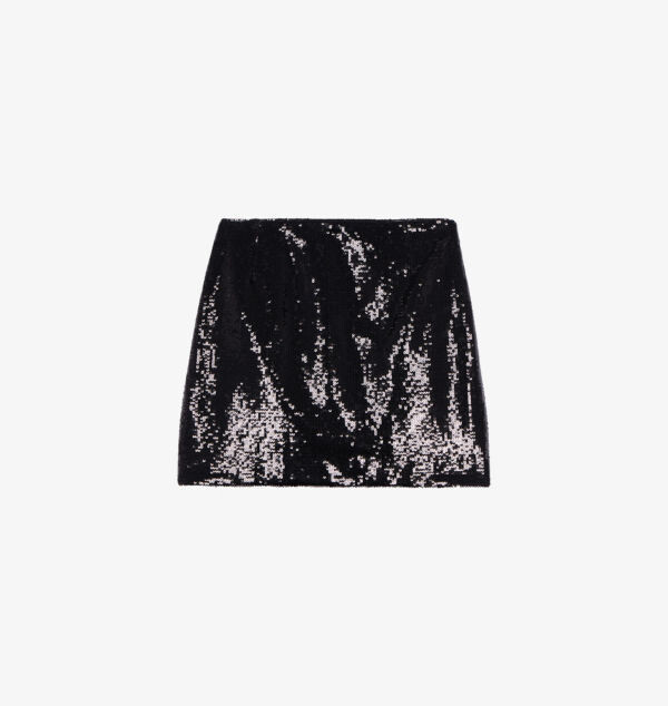 

Мини-Юбка с пайетками The Kooples, черный