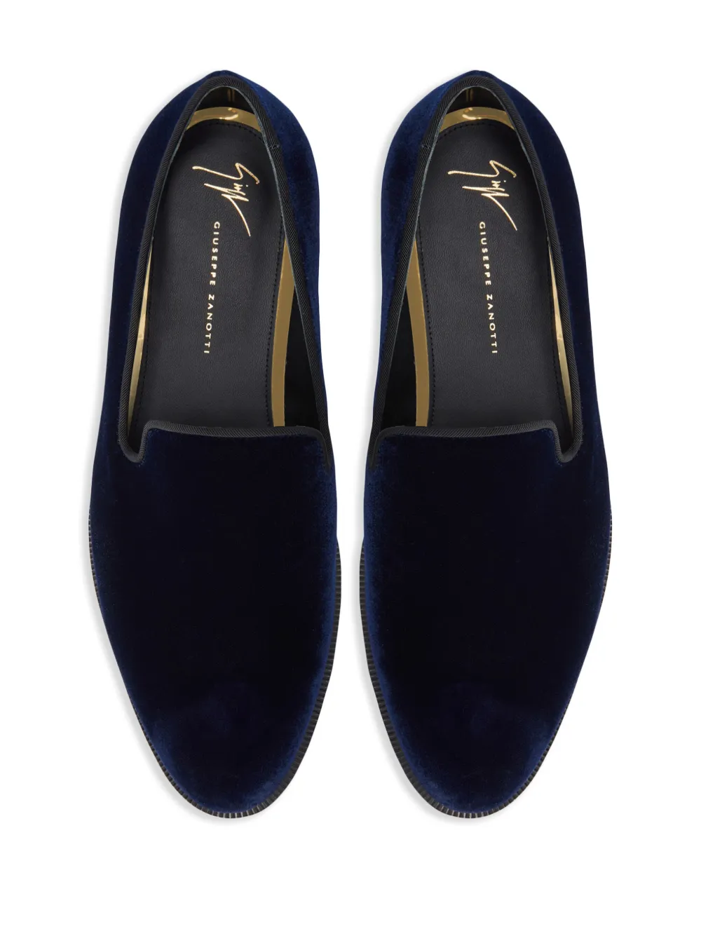 Бархатные лоферы Gatien с миндалевидным носком Giuseppe Zanotti, синий — фото 4