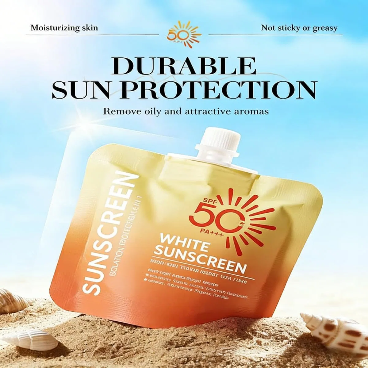 Солнцезащитный лосьон SPF 50+ PA++++ JoyLWOK, 5 упаковок по 30 г — фото 4