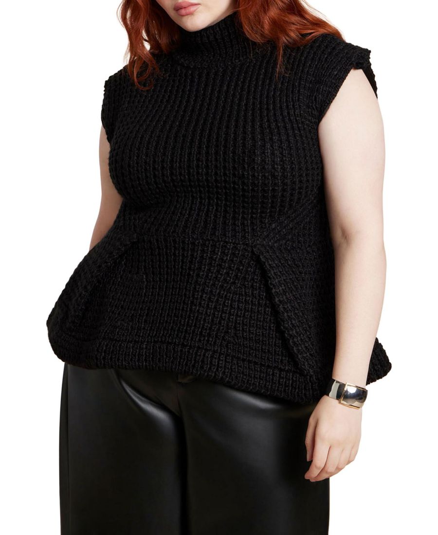 

Женский жилет-водолазка с баской ELOQUII, Black onyx