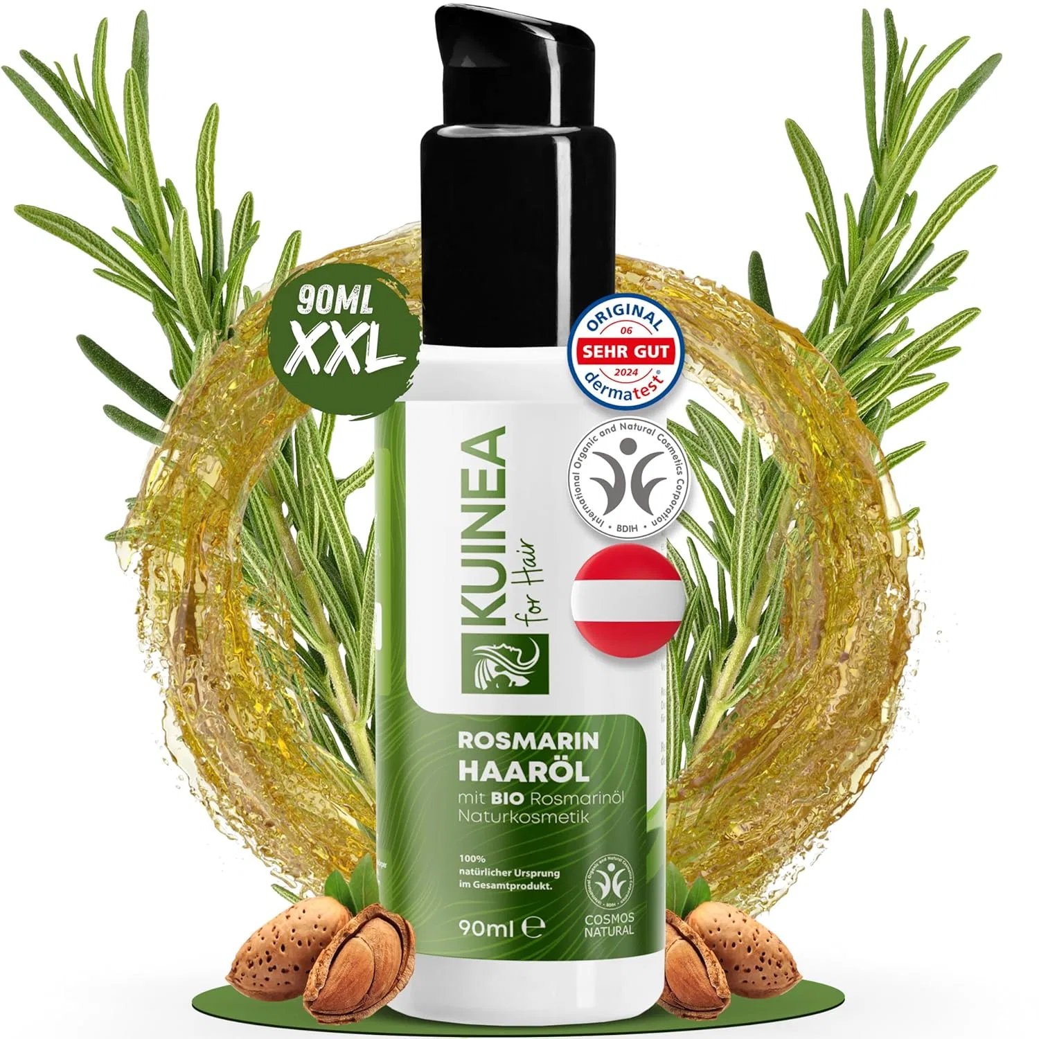 Органическое розмариновое масло KUINEA для волос, 90 мл Kuinea, 90Ml Rosemary Oil Hair