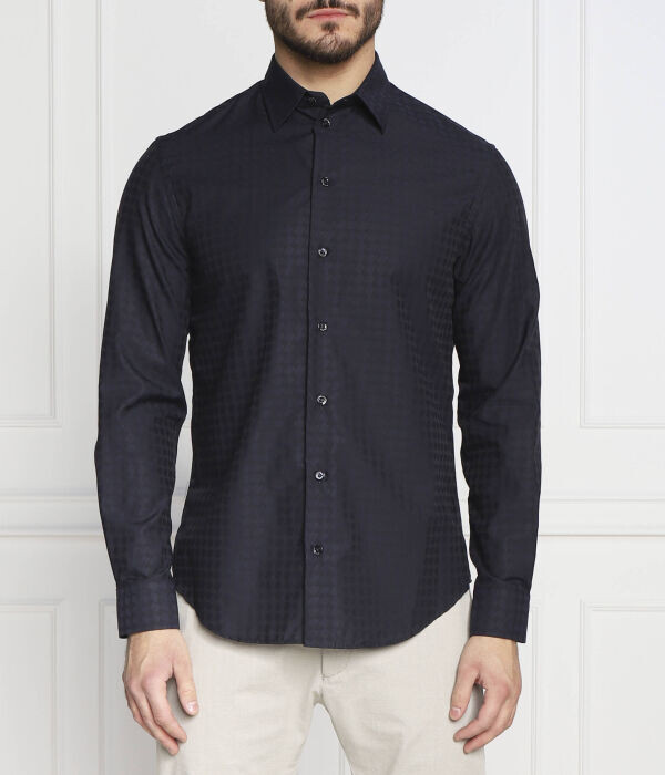 

Рубашка Emporio Armani Regular Fit на пуговицах, синий