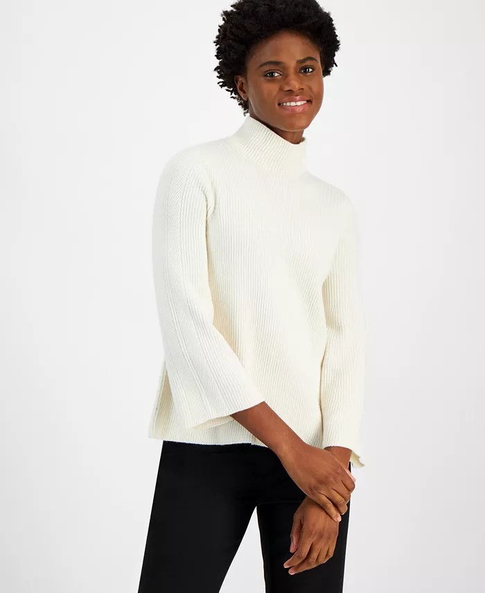 

Женский свитер с расклешенными рукавами Bell-Sleeve Pullover Anne Klein, белый