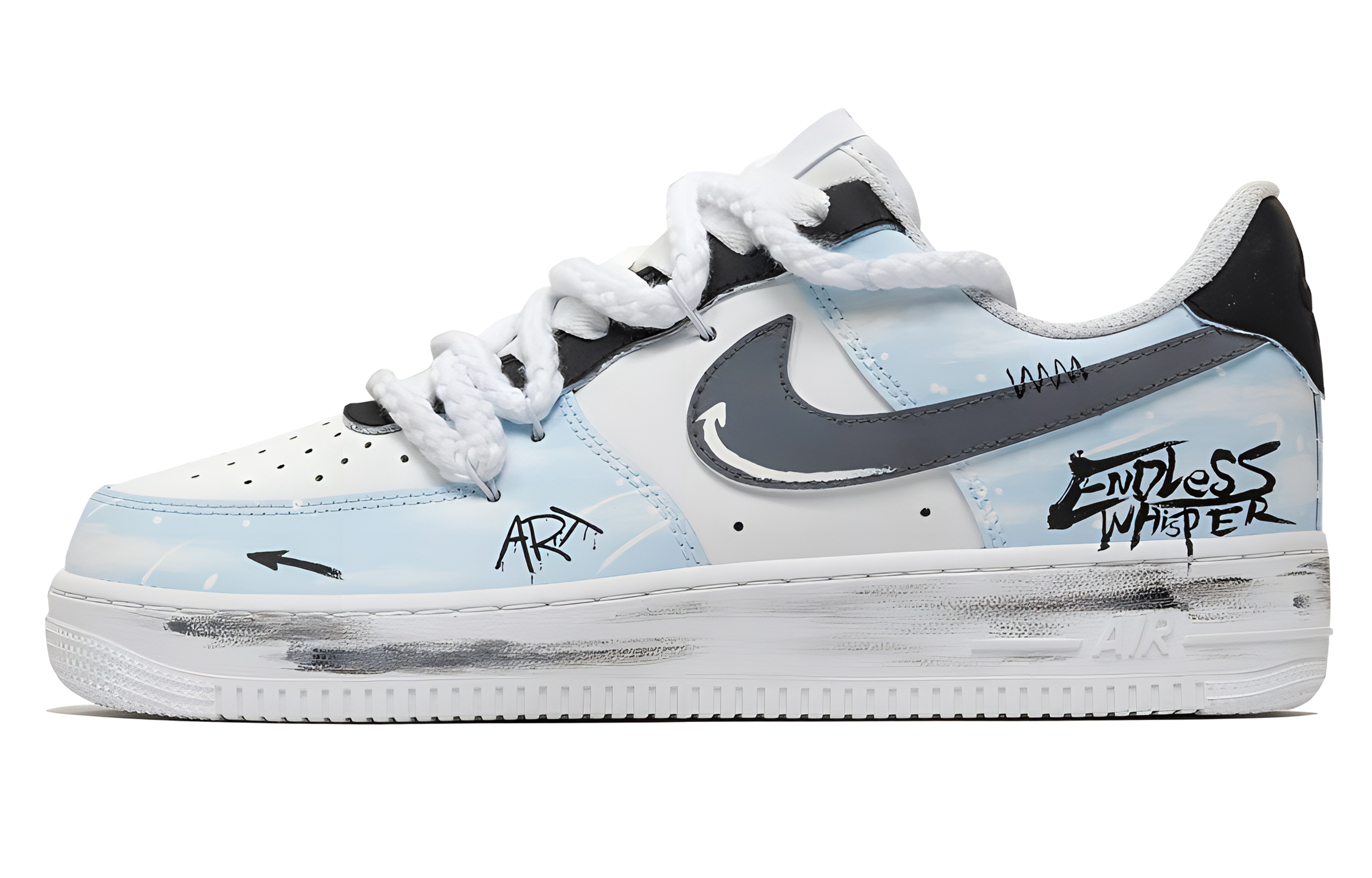 

Nike Кроссовки для скейтбординга Air Force 1 Bruce, износостойкие, низкие, мужские, белые, синие