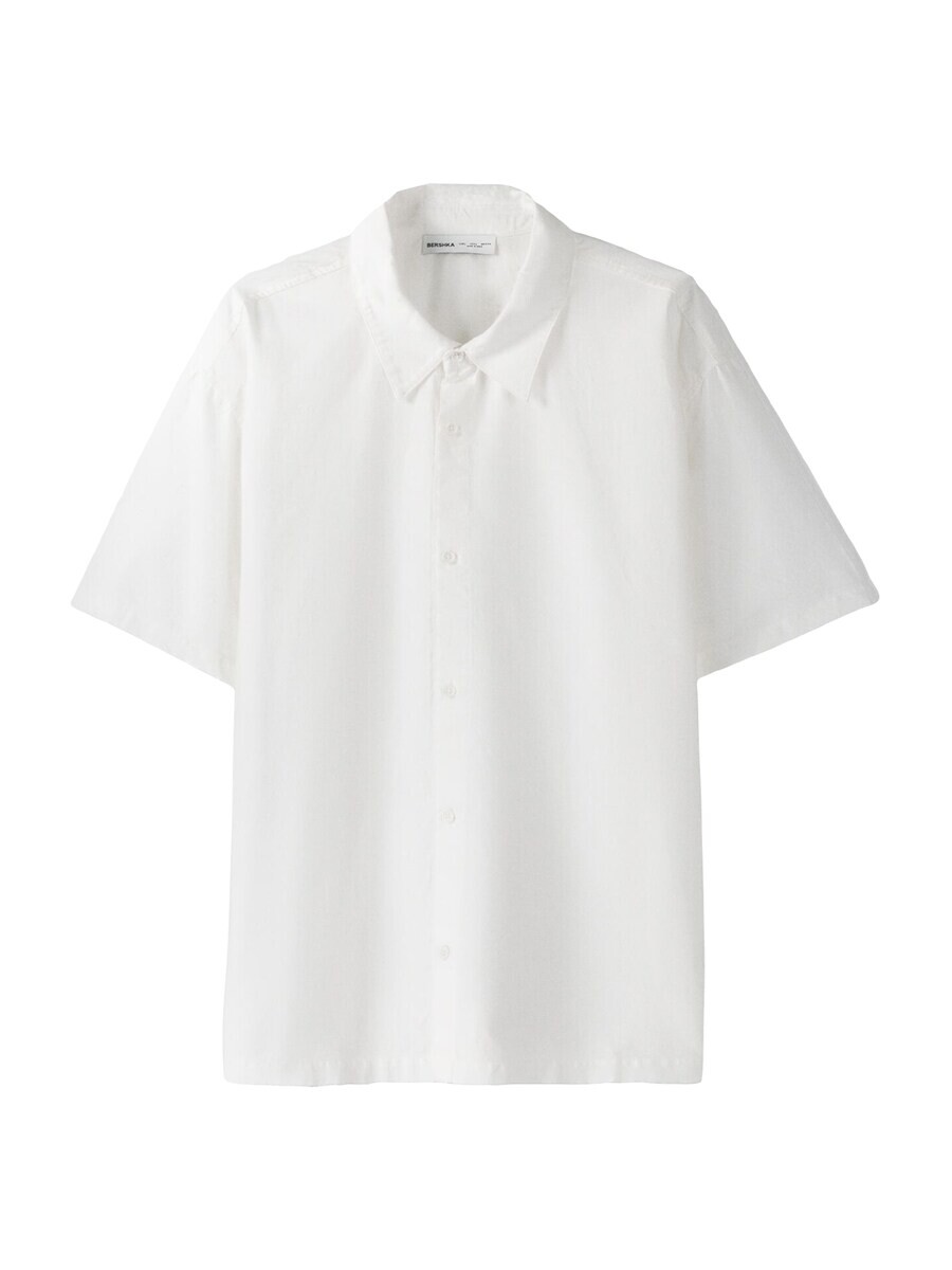 

Повседневная рубашка Bershka Comfort fit Button Up Shirt, белый