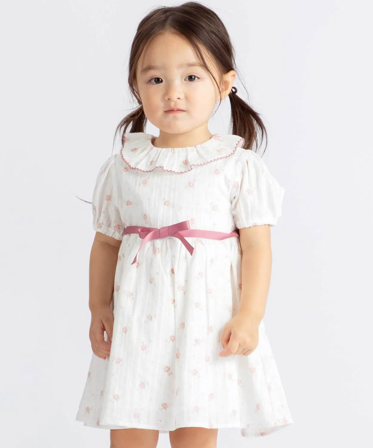 Платье с цветочным принтом и воланами BeBe baby, 100% хлопок, розовое