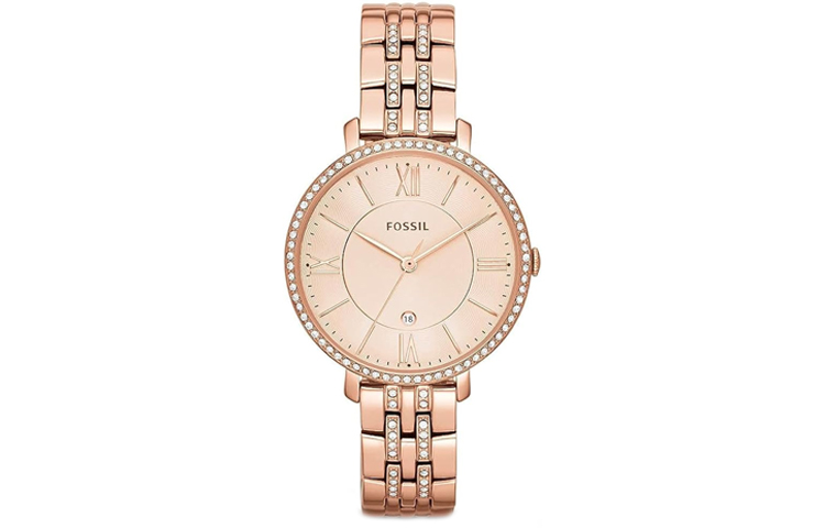 

FOSSIL Часы Jacqueline Collection кварцевый механизм браслет из нержавеющей стали 36 мм циферблат Rose Gold женские часы