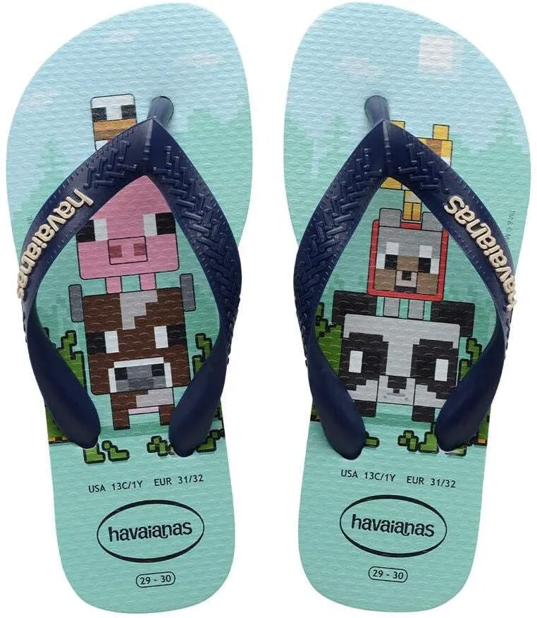 

Детские вьетнамки Havaianas Minecraft для мальчиков с разделителем для пальцев, лаванда