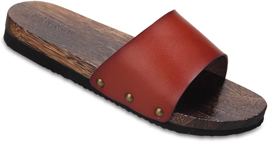 

Деревянные сабо YXCKG, шлепанцы с плоской подошвой для улицы, японская традиционная обувь с открытым носком, мужские и женские летние пляжные шлепанцы, противоскользящие (Цвет: коричневый, Размер: EUR46-47)