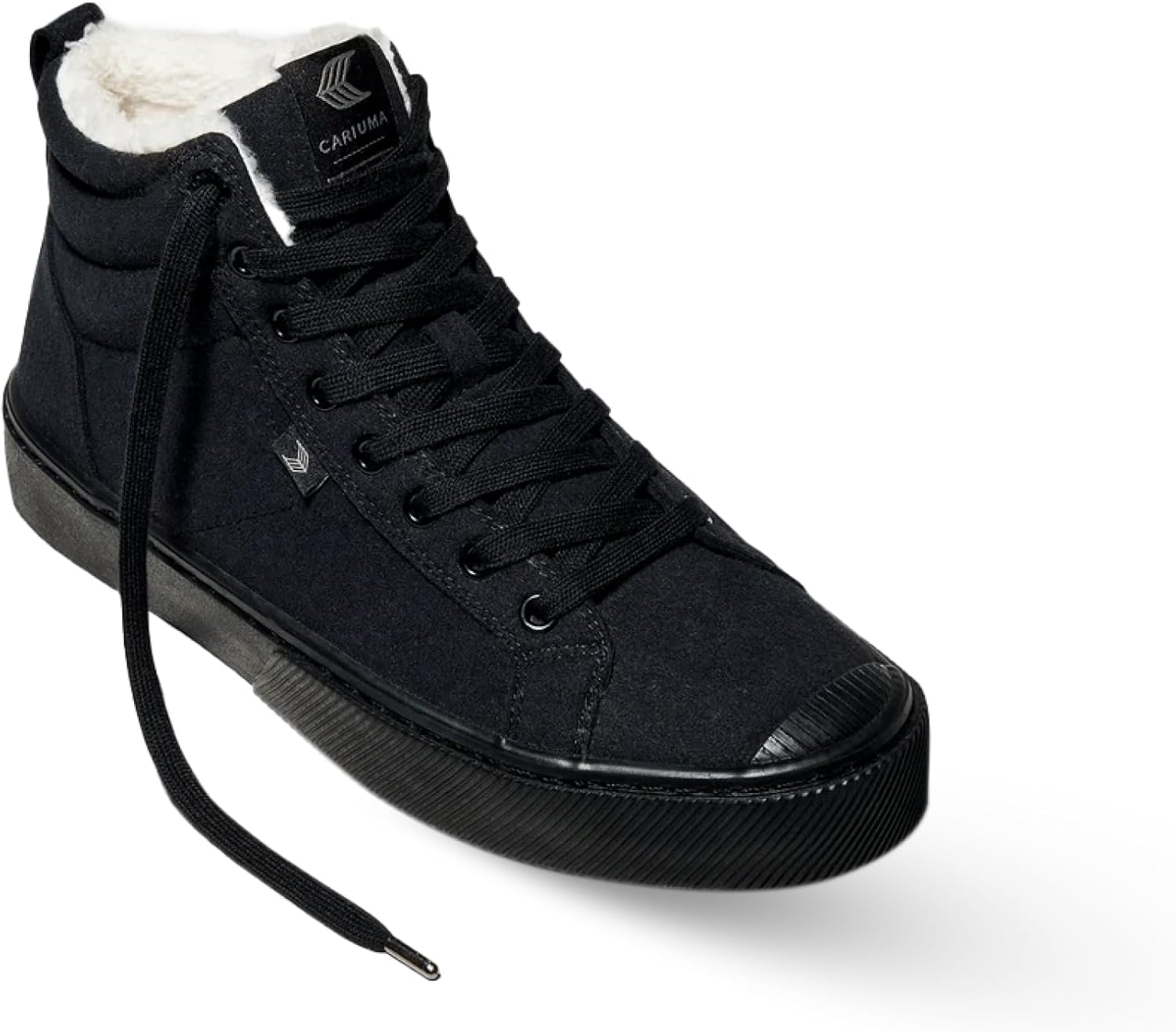 

Ботинки Cariuma OCA Therma High Tops из замши, удобная обувь для мужчин, легкие и экологичные, универсальная повседневная обувь с 100 веганскими стельками и резиновой подошвой, черный