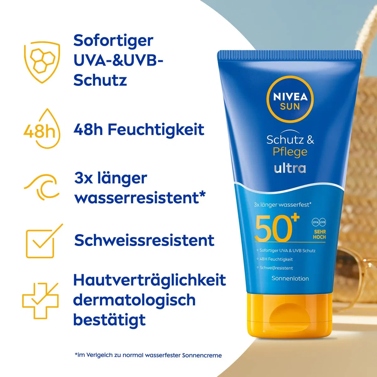 Ультра-лосьон для загара SPF 50+ «SUN Schutz & Pflege» от NIVEA, 150 мл Nivea Sun — фото 2