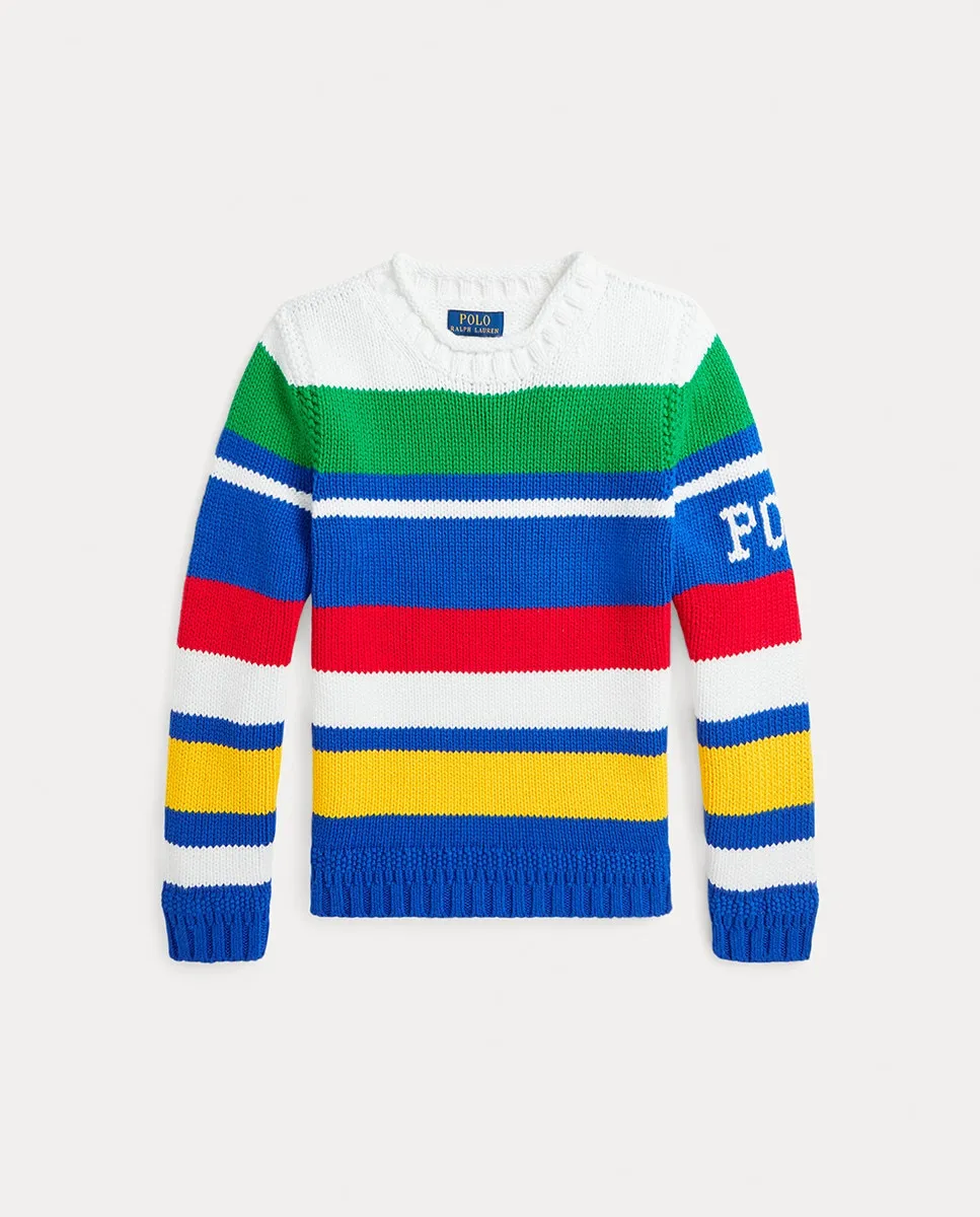 

Хлопковый свитер для мальчиков с логотипом Polo Polo Ralph Lauren, мультиколор