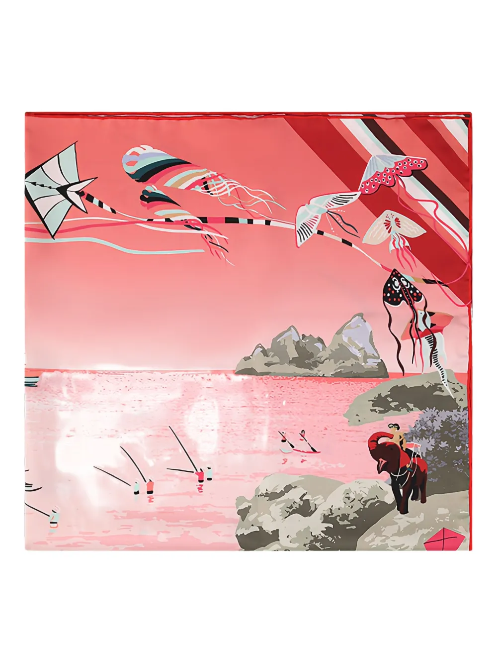 

Шарф с графическим узором Longchamp, розовый