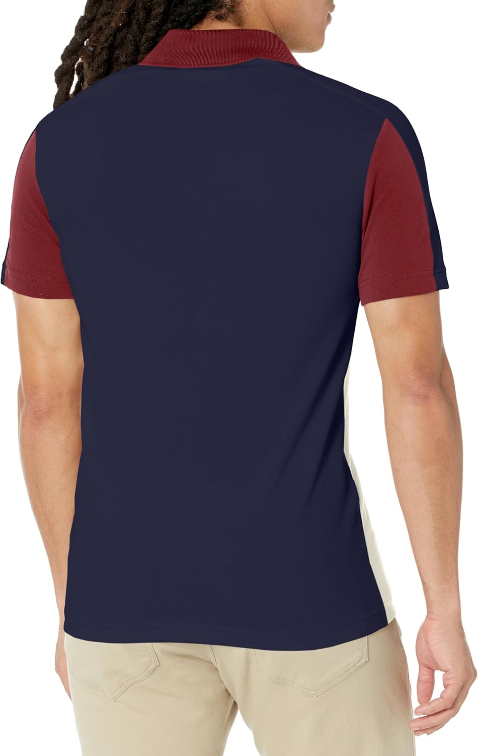 Lacoste мужская сезонная короткая рукавка regular fit цветной блок поло, Marine/Zin/Laponie — фото 2