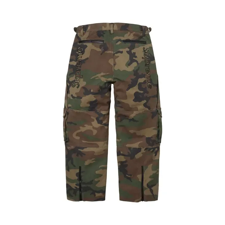 Брюки Supreme x Vanson Leathers Cordura 'Woodland Camo', зеленый — фото 2