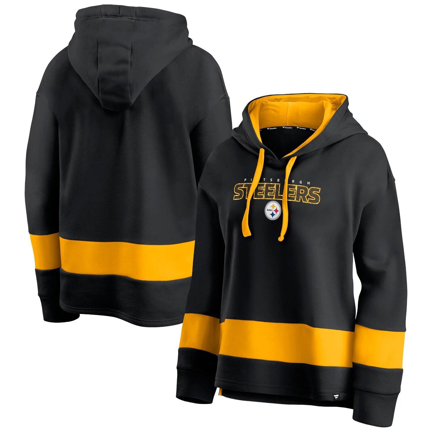 

Женский пуловер с капюшоном Fanatics черного/золотого цвета с логотипом Pittsburgh Steelers Colors of Pride Fanatics, Черный, Женский пуловер с капюшоном Fanatics черного/золотого цвета с логотипом Pittsburgh Steelers Colors of Pride Fanatics