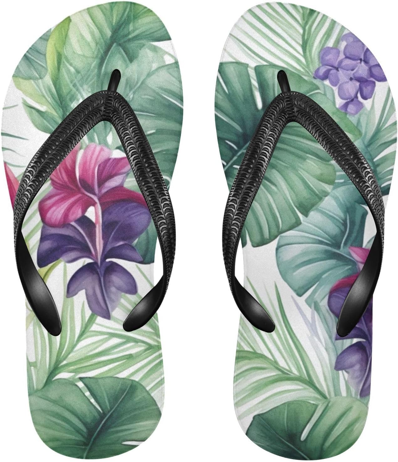 

Летние сланцы с цветами пальмы для женщин и мужчин, повседневные пляжные сандалии для душа Kfbe, Leaves