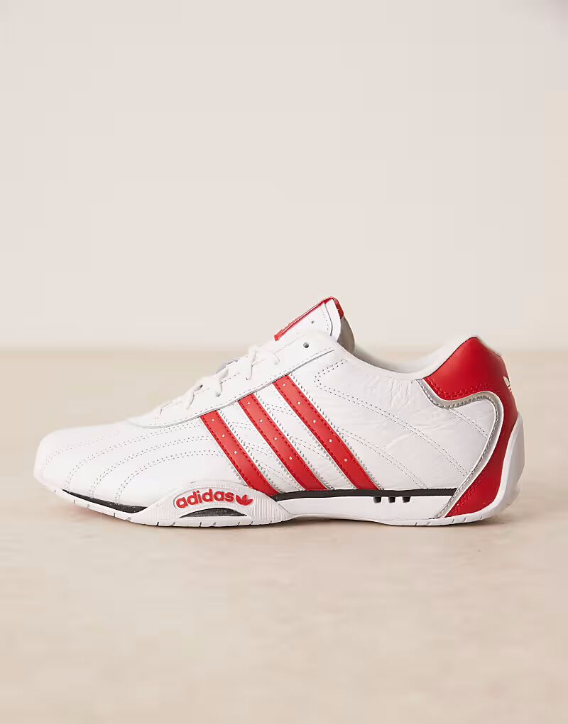 Adidas Originals - Adracer Low - Кроссовки белого и красного цвета — фото 2