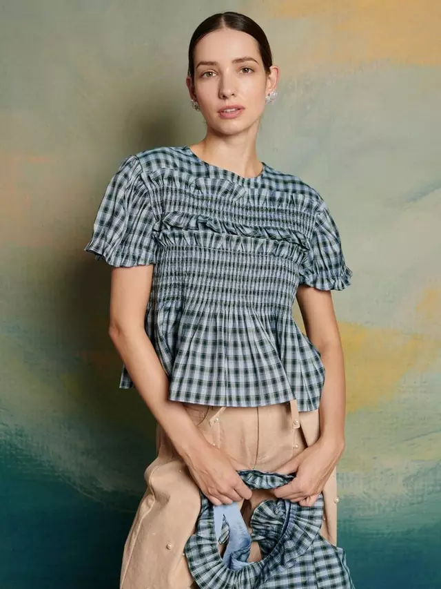 

Топ Sister Jane DREAM Arabella Cropped Check, синий