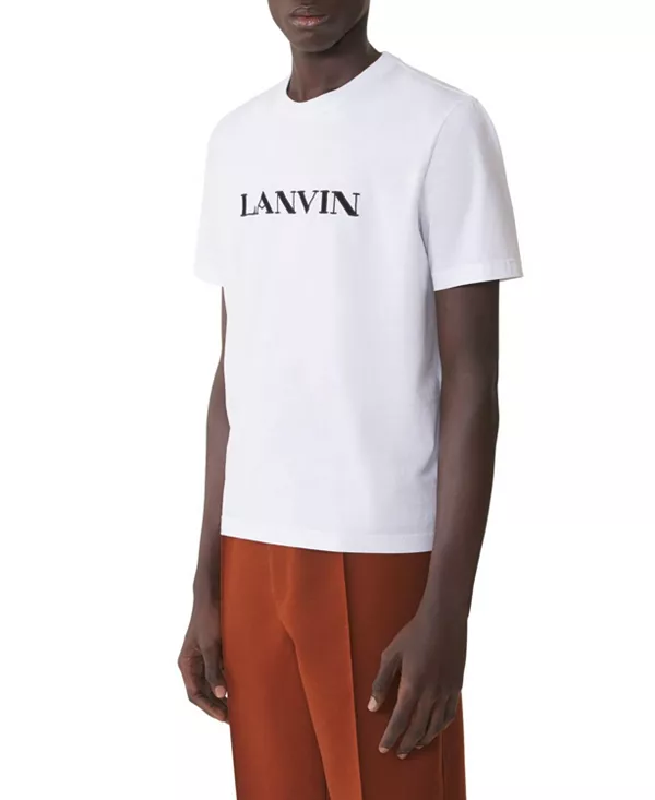 Вышитая хлопковая футболка Lanvin, белый — фото 3