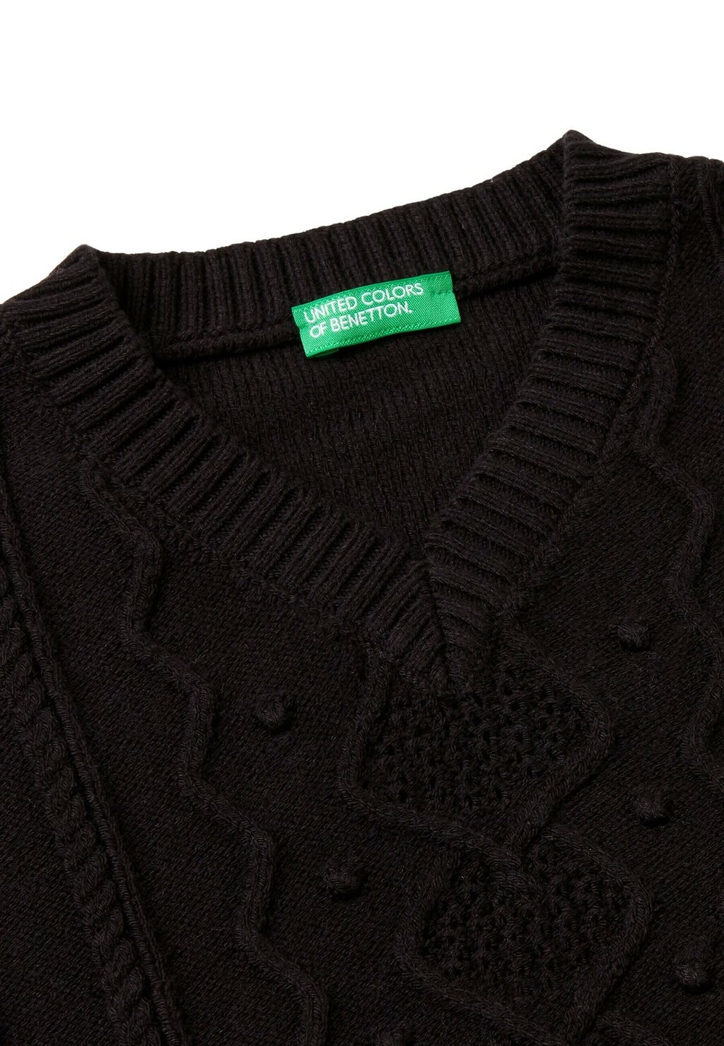 

Топ WITH HEART-STITCH PATTERN United Colors of Benetton, черный