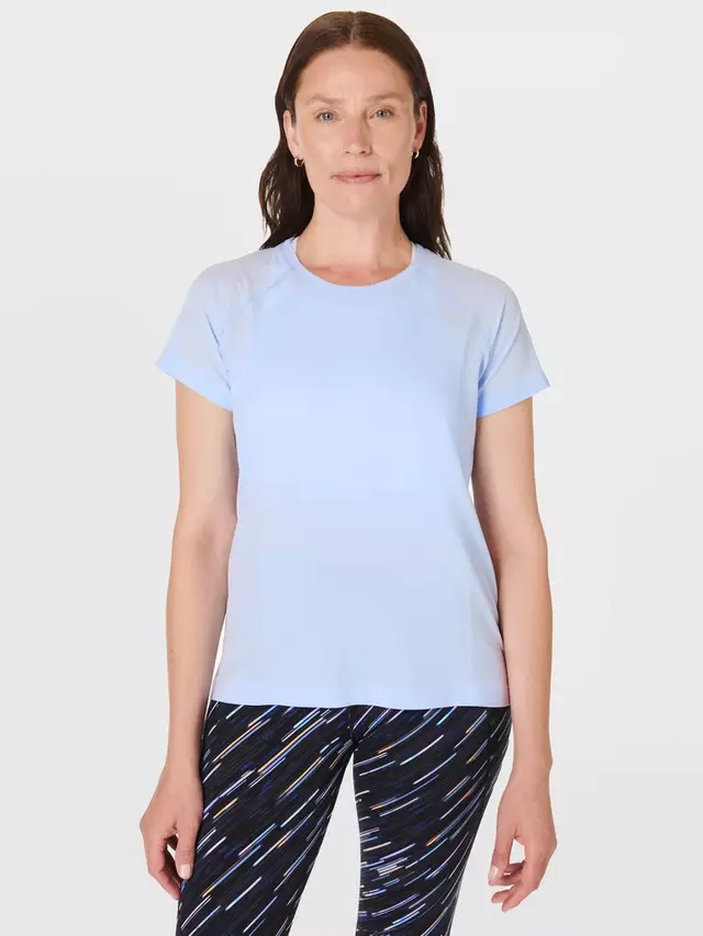 

Футболка Sweaty Betty Athlete Seamless Featherweight, цвет breeze/blue