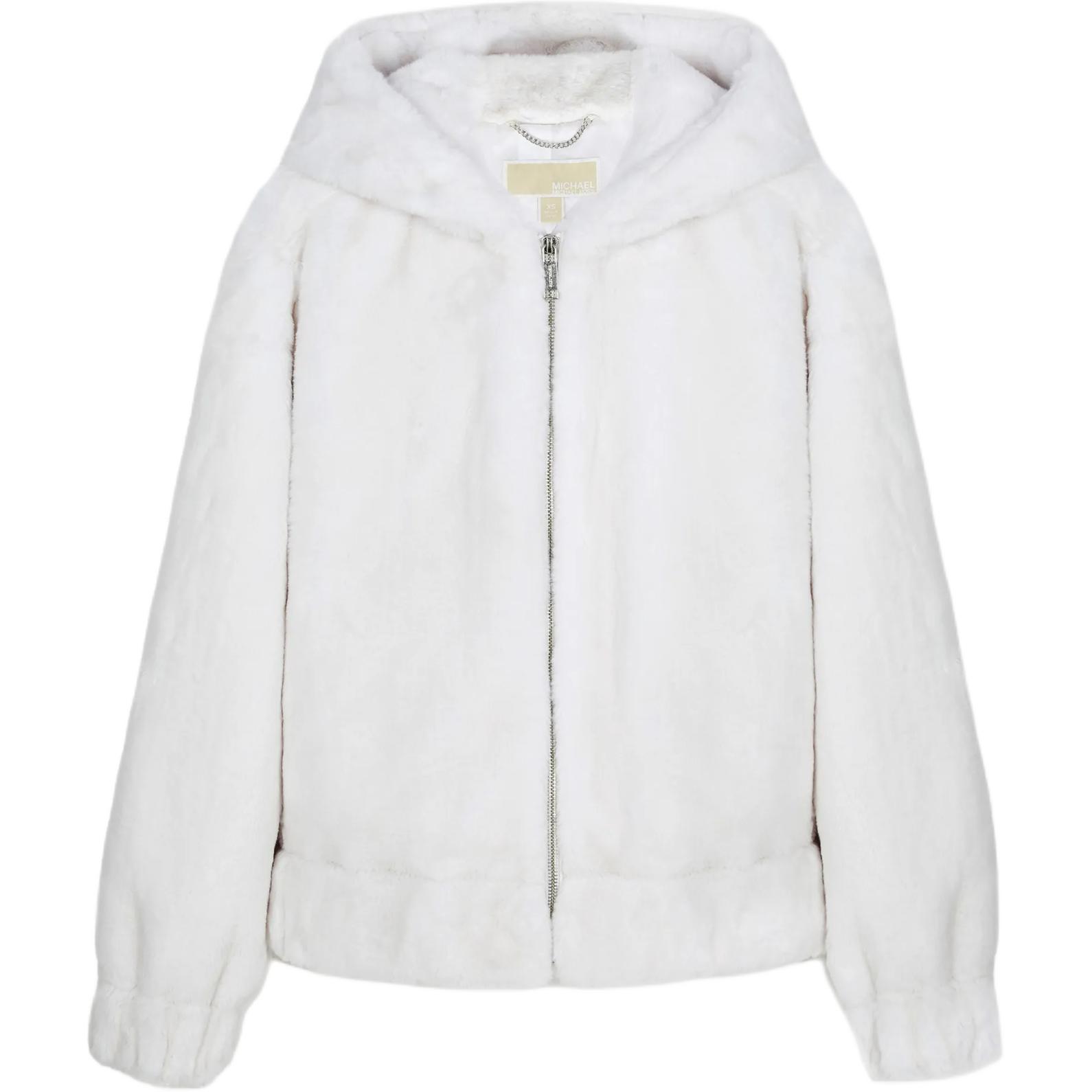 

MICHAEL KORS Белое пальто с бархатистой текстурой, White