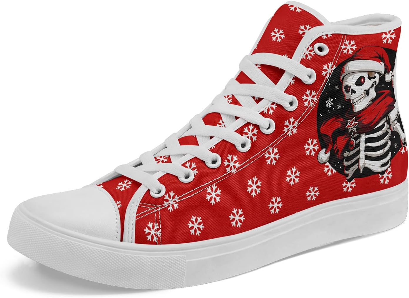 

Унисекс кроссовки на высокой подошве AWSOLE с рождественским принтом: Санта, череп, снеговик, легкие повседневные обувь для мужчин и женщин, белый/черный/красный/серый