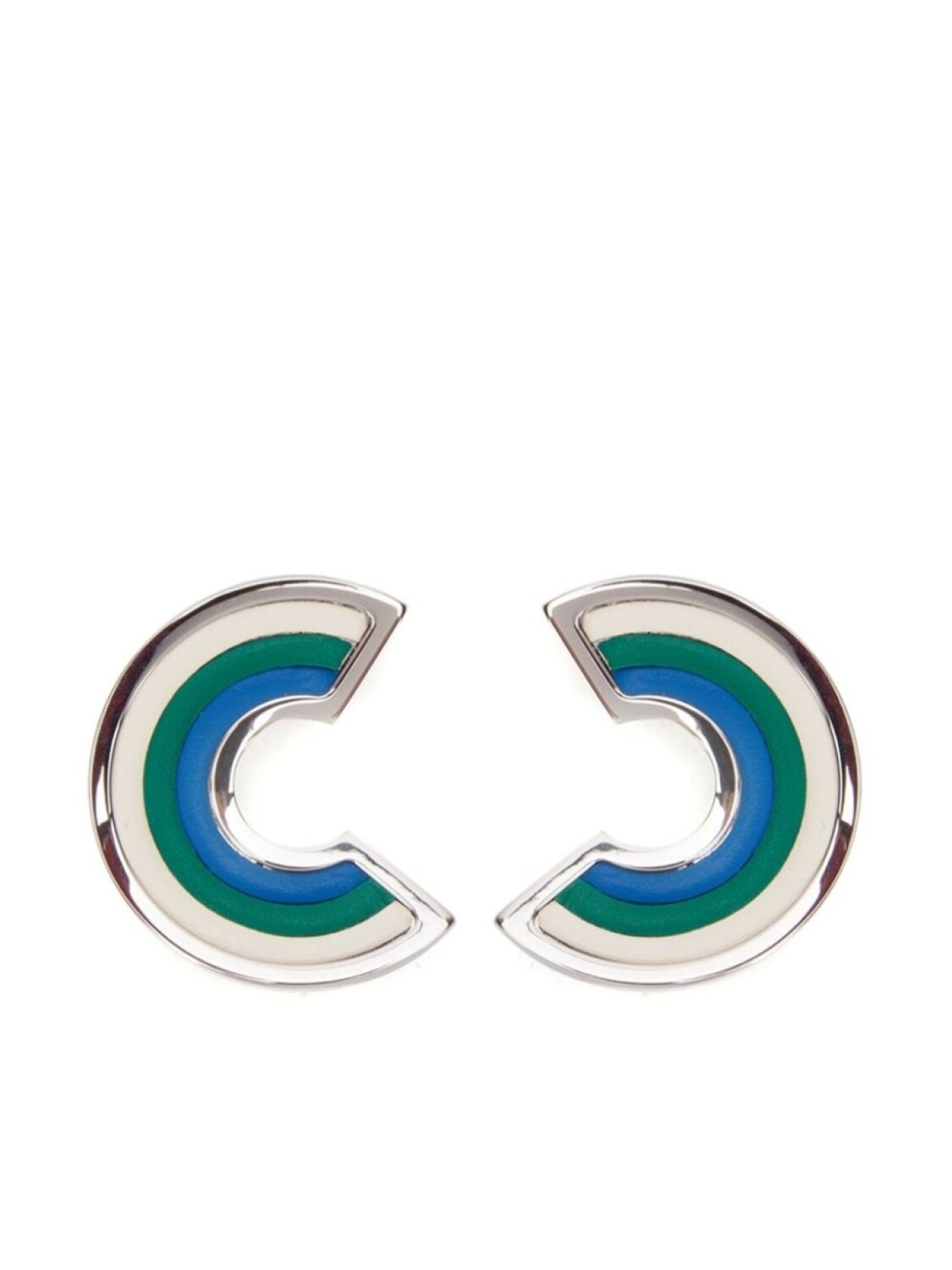 

Изогнутые полосатые серьги Marni, серебряный