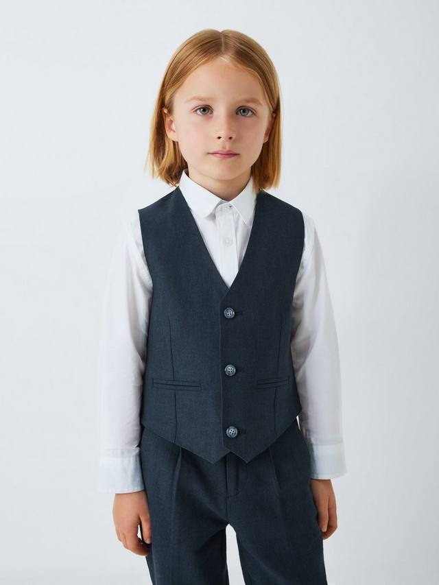 

Детский приталенный жилет из льна John Lewis Heirloom Collection, Blue