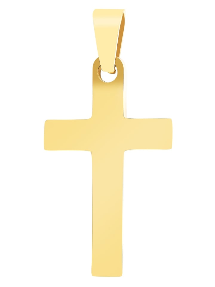 

Adeliás Кулон унисекс - крест из нержавеющей стали с золотым покрытием