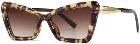 

Винтажные солнцезащитные очки «кошачий глаз» 2026 года для женщин. Модные солнцезащитные очки в стиле панк, сексуальные женские очки MTZJH, C5 Leopard Tea