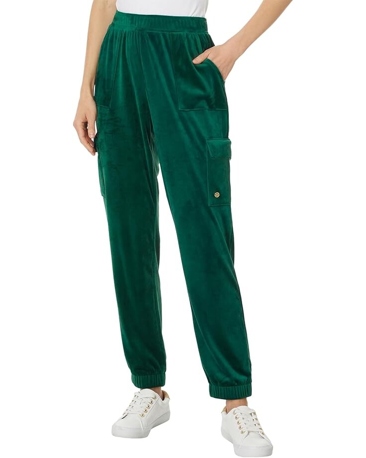 

Брюки Lilly Pulitzer Eva Velour Pants, цвет Villa Green