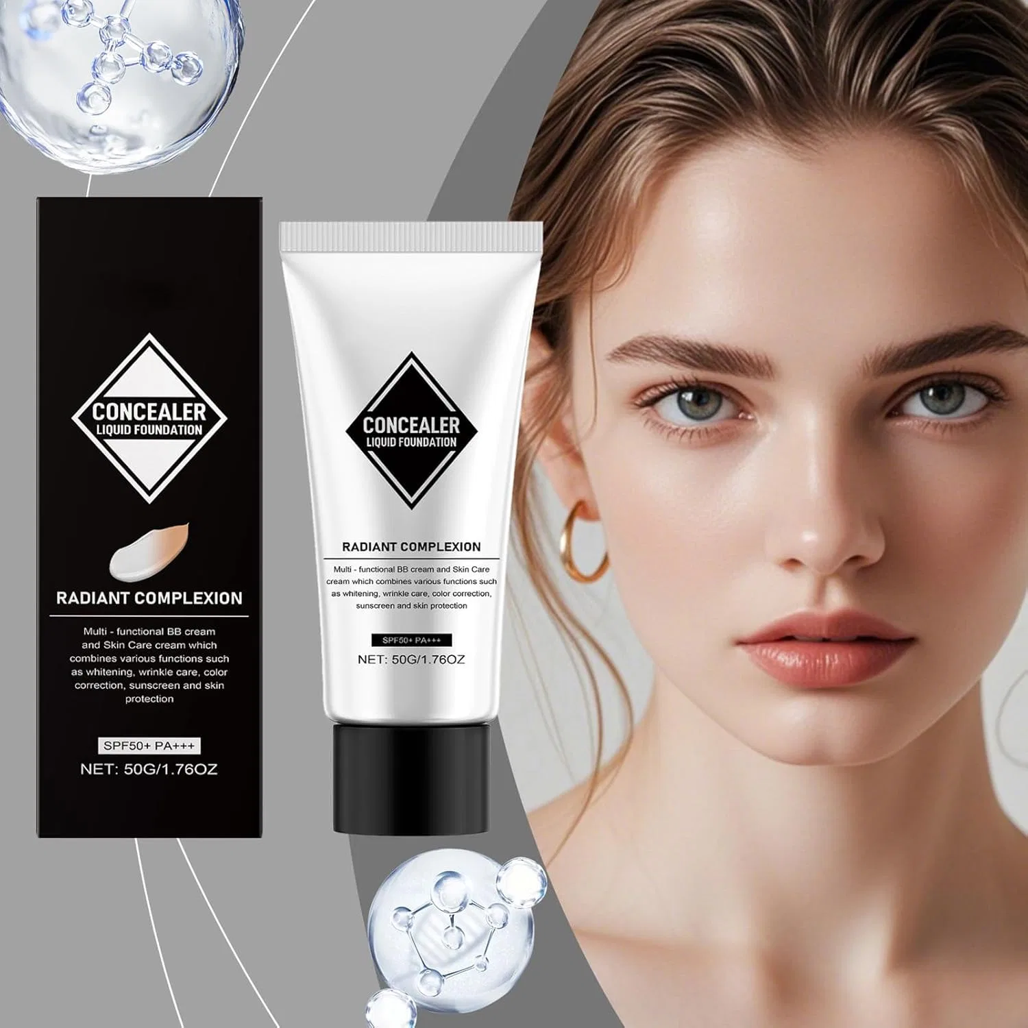 Тональное средство Color Change Liquid Foundation, No brand, 50 г, один цвет — фото 2