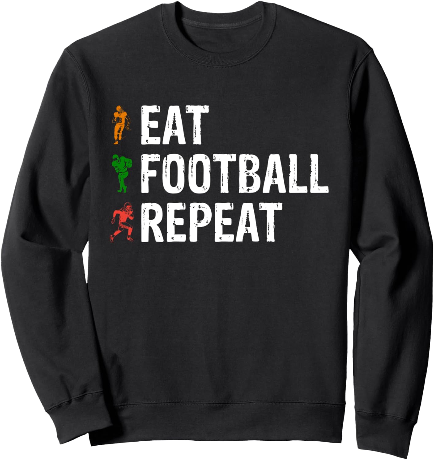 

Eat Football Repeat - Толстовка с изображением американского футболиста American Football Player Football Season, черный
