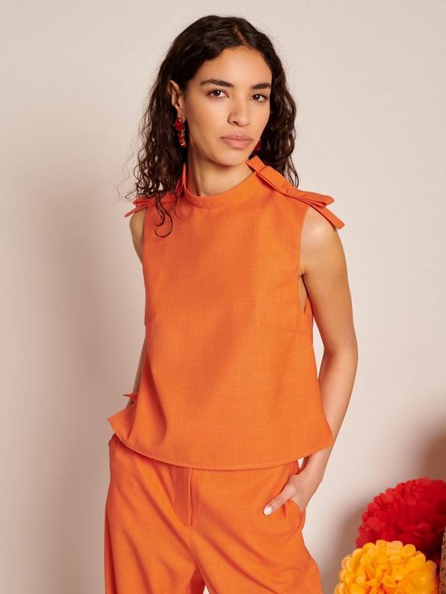 

Топ без рукавов с бантом на плече укороченный nero Sister Jane, Orange