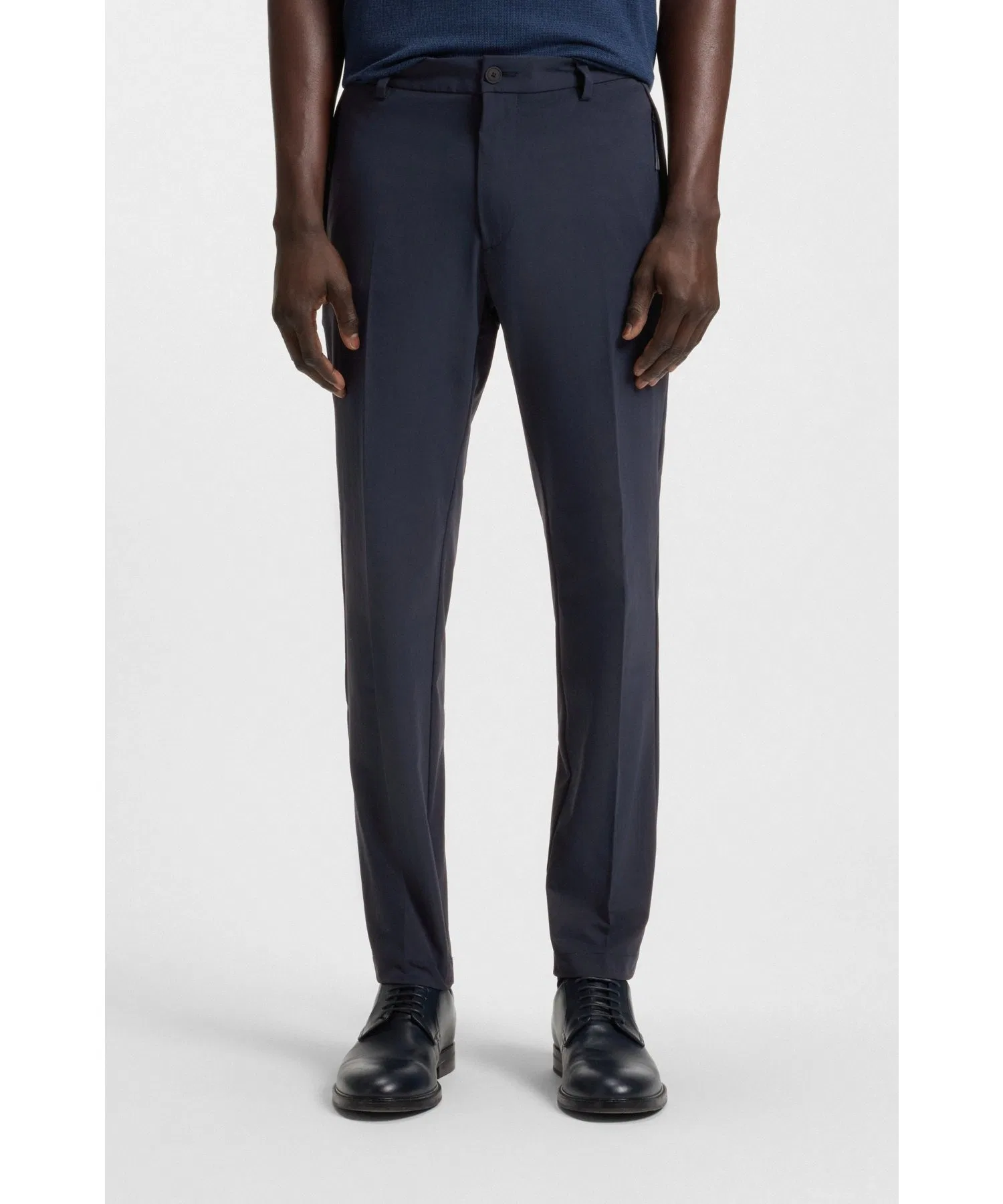 Мужские брюки BOSS Comfort Satin тёмно-синие
