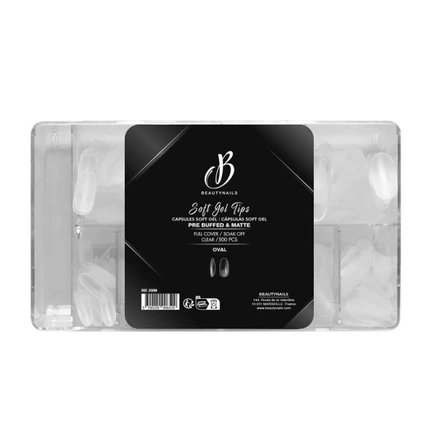 

Bna Tips Soft Gel Oval Pre Buffed & Matte - 500 шт. Beautynails