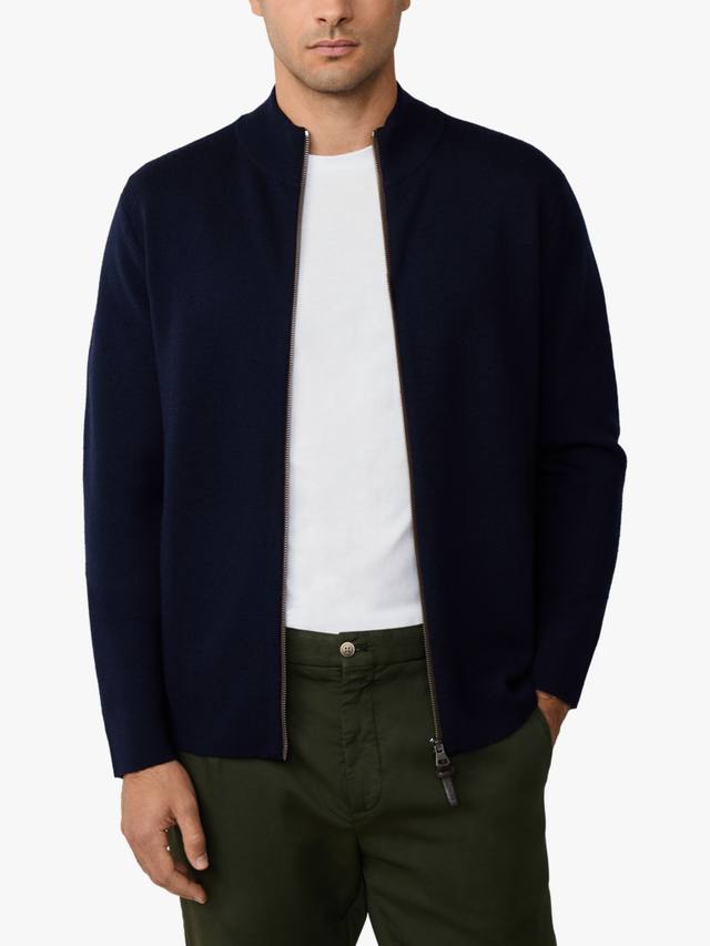 

Шерстяной кардиган с высоким воротником и молнией Hackett London