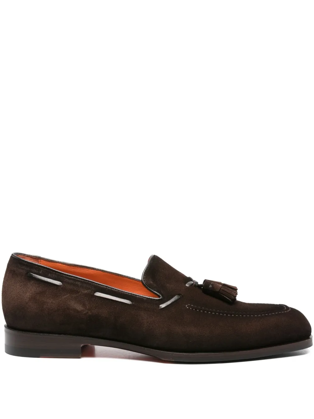 

Замшевые туфли-лодочки с кисточками Santoni, коричневый