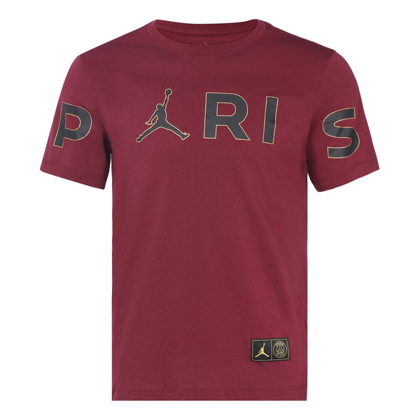 

Футболка Air Jordan Wordmark Paris Saint-Germain Sports Round Neck Alphabet Short Sleeve Red, красный