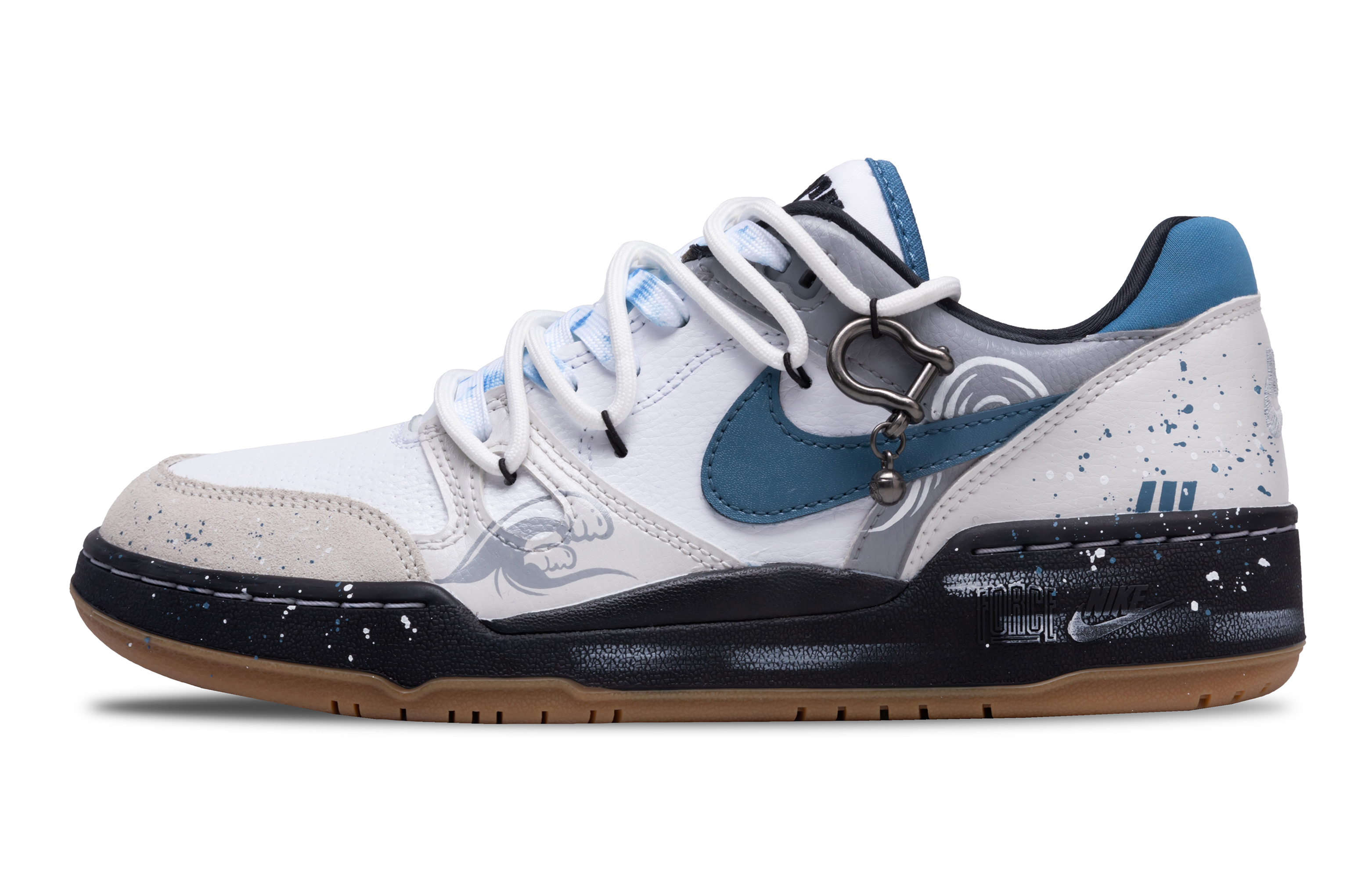 

Nike Кроссовки для скейтбординга Full Force The Sound Of The River, нескользящие, серо-синие, мужские