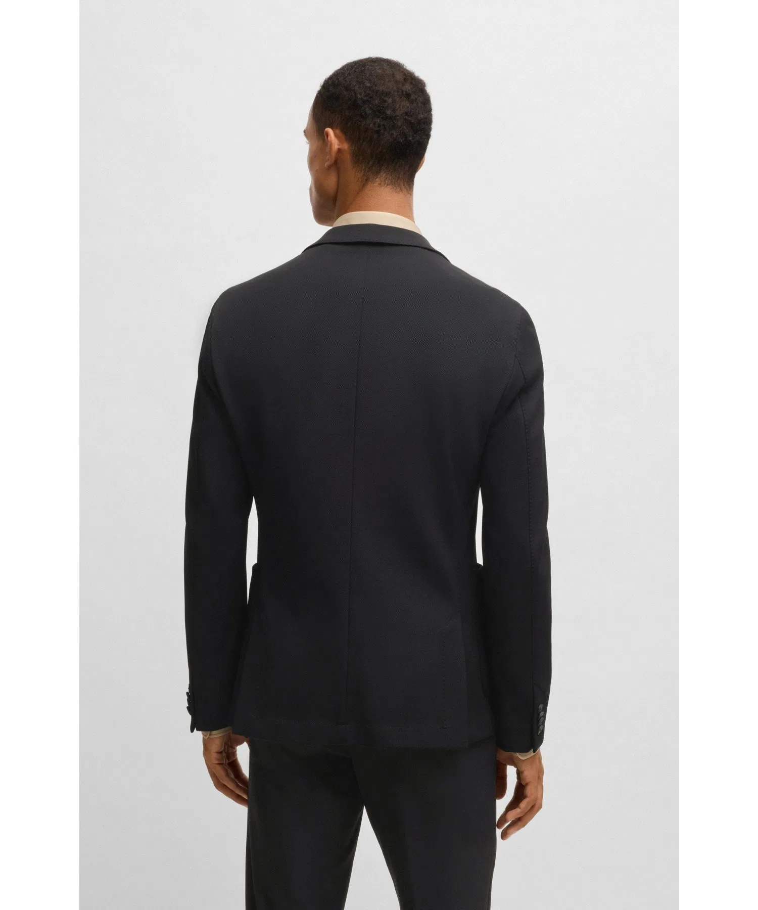 Мужской пиджак BOSS Slim Fit из нейлона чёрный — фото 4
