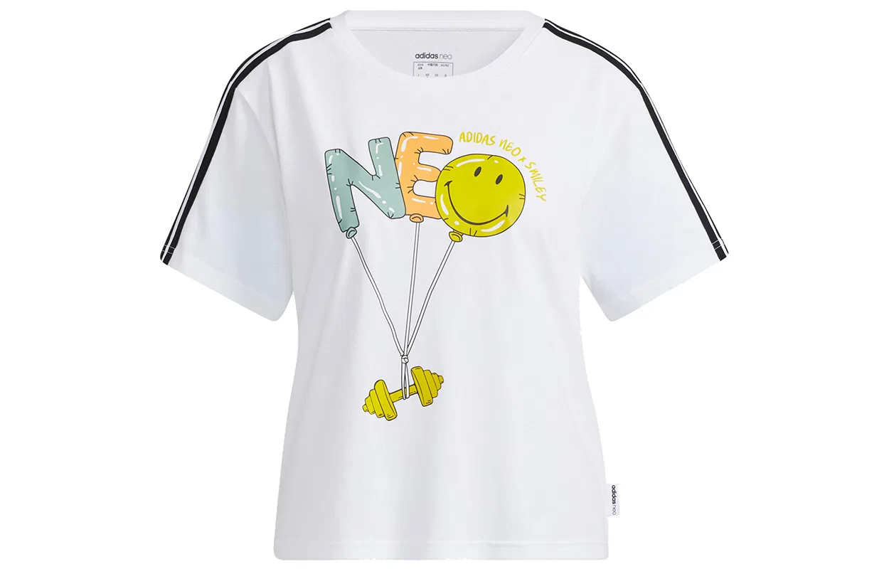 Футболка с опущенным плечом женская White Adidas Neo