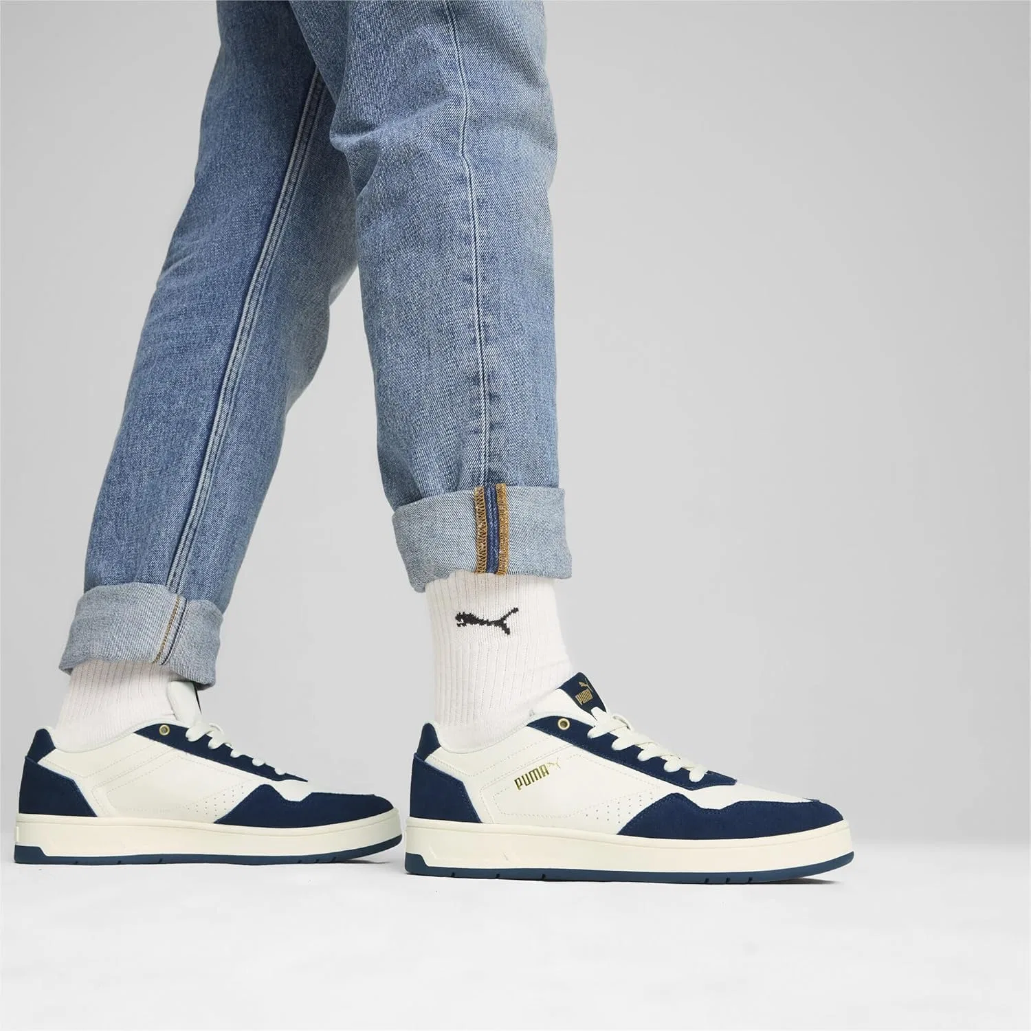 Кроссовки PUMA Unisex Court Classic SD, Frosted Ivory Club Navy Puma Gold — фото 2