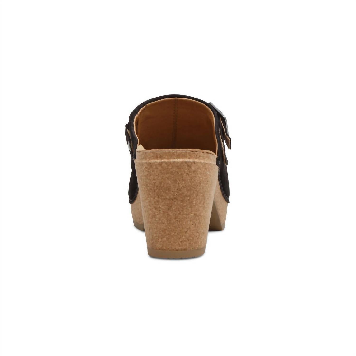 Женские туфли Corey Heeled Clog черного цвета Aetrex — фото 4