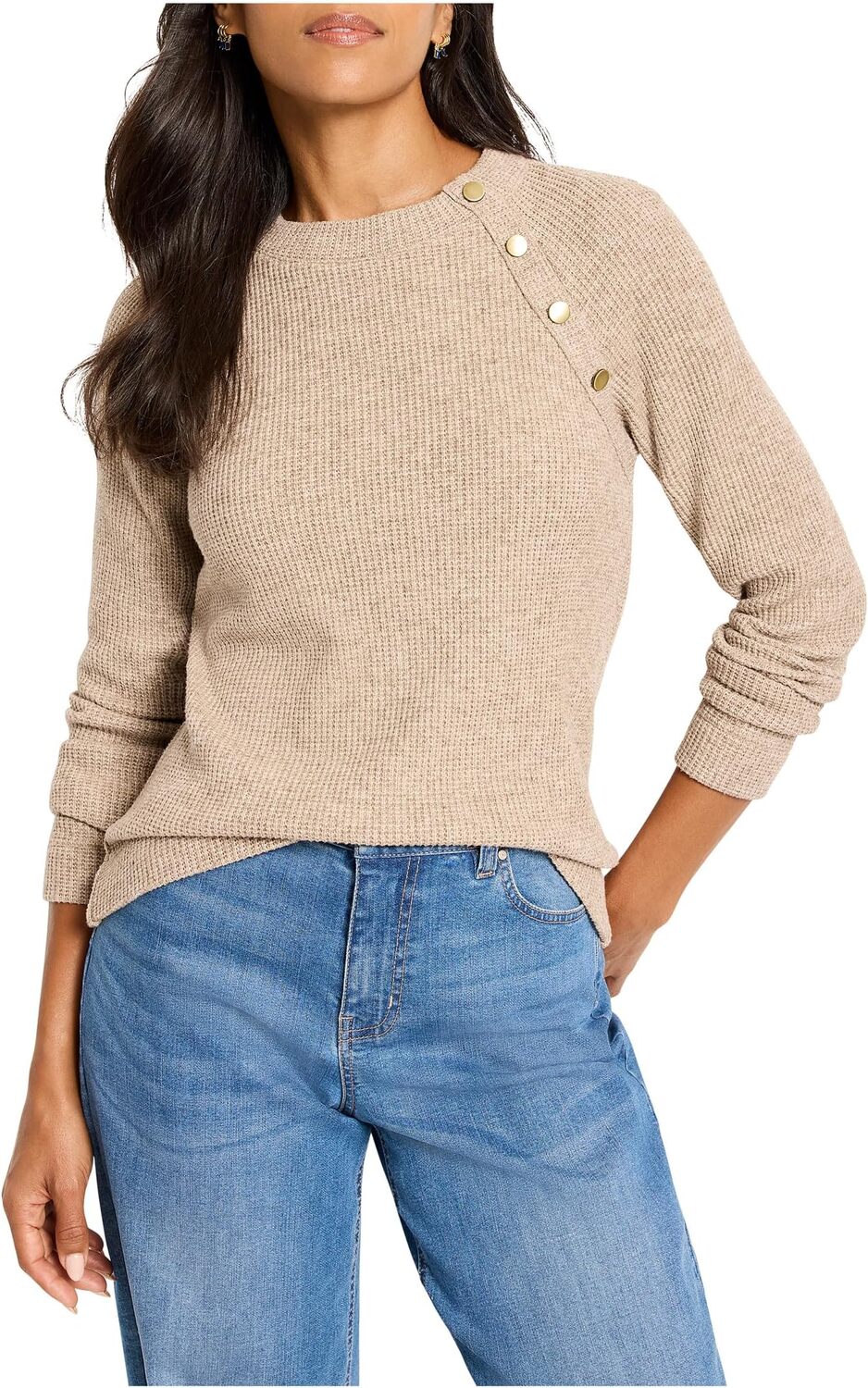 

Топ NIC+ZOE Petite Soft Thermal Button Top, цвет Walnut