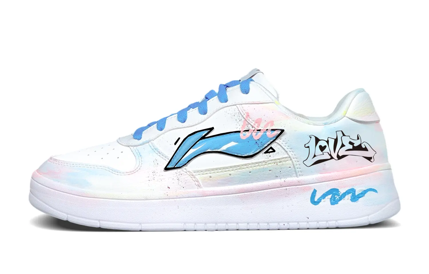 

LINING Лининг Понтун Боутс нескользящие, износостойкие, дышащие низкие скейтерские кроссовки мужские бело-сине-розовые, цвет White Blue Pink