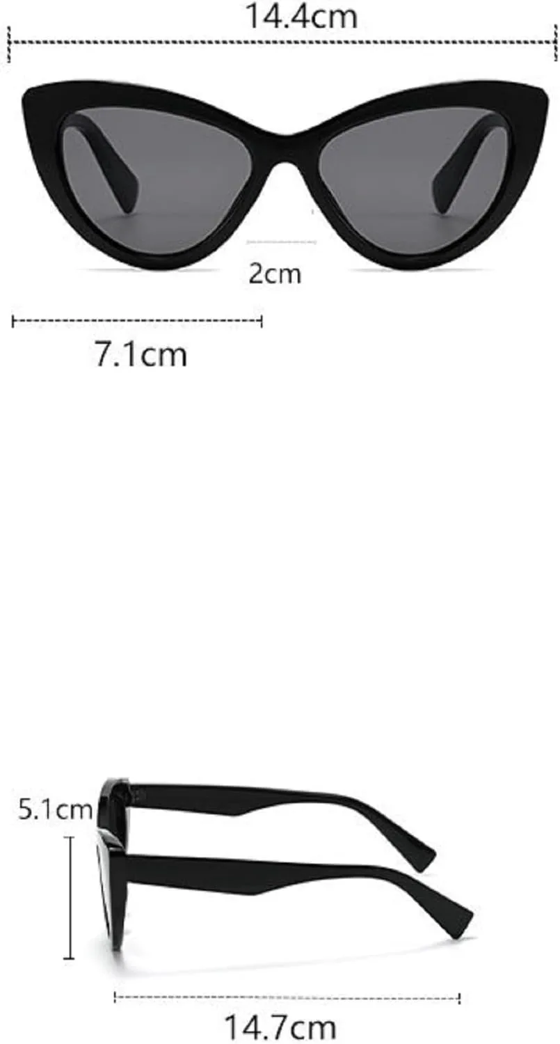 

Солнцезащитные очки Melrose Cat Eye для женщин, роскошные, модные, треугольные, винтажные, сексуальные, в стиле панк, для путешествий, модель 9021, Black Grey